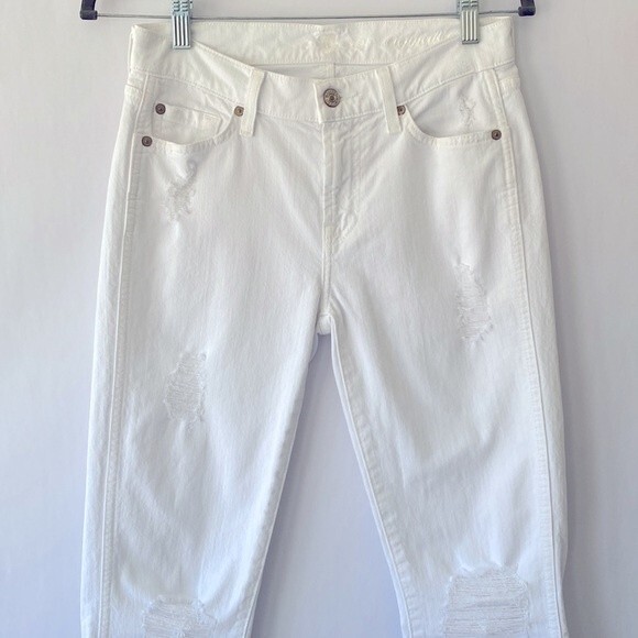 7 For All Mankind Cropped Boot Clean White Jean AU8167495S Size 26 - Picture 3 of 13